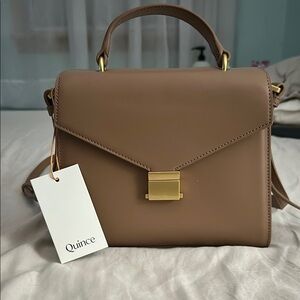 Quince Tan Leather Satchel